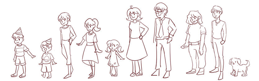 character lineup for a school project